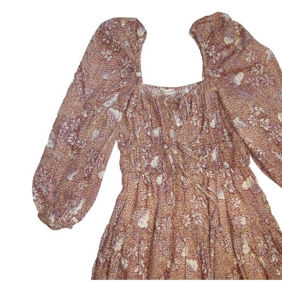 NWT Ulla Johnson Isla in Sandalwood Floral Print Cotton Midi Dress 6 $465 - Picture 5 of 8